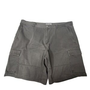 Columbia Men's Size 42 Flat Front Gray cotton Cargo Shorts 10" inseam EUC